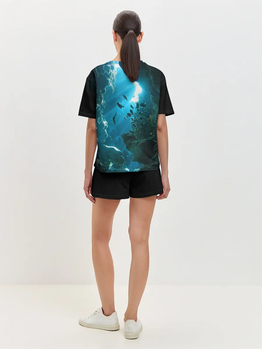 Женская пижама с шортами / Коралловые рыбки