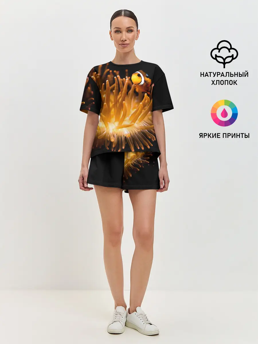 Женская пижама с шортами / Клоуны в актинии