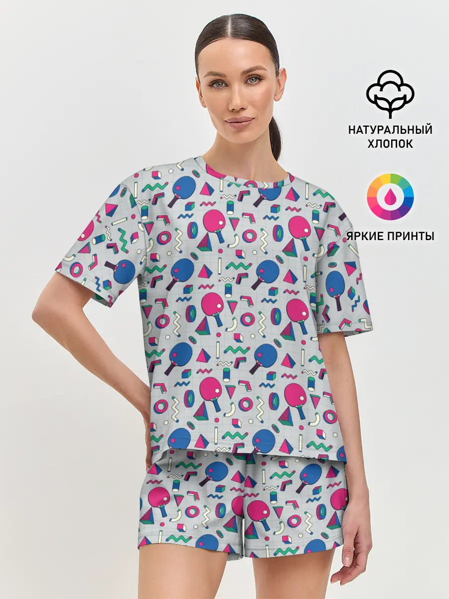 Женская пижама с шортами / Настольный Теннис