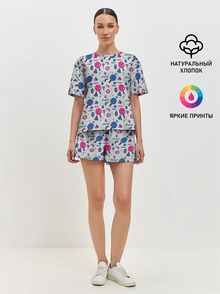 Женская пижама с шортами / Настольный Теннис