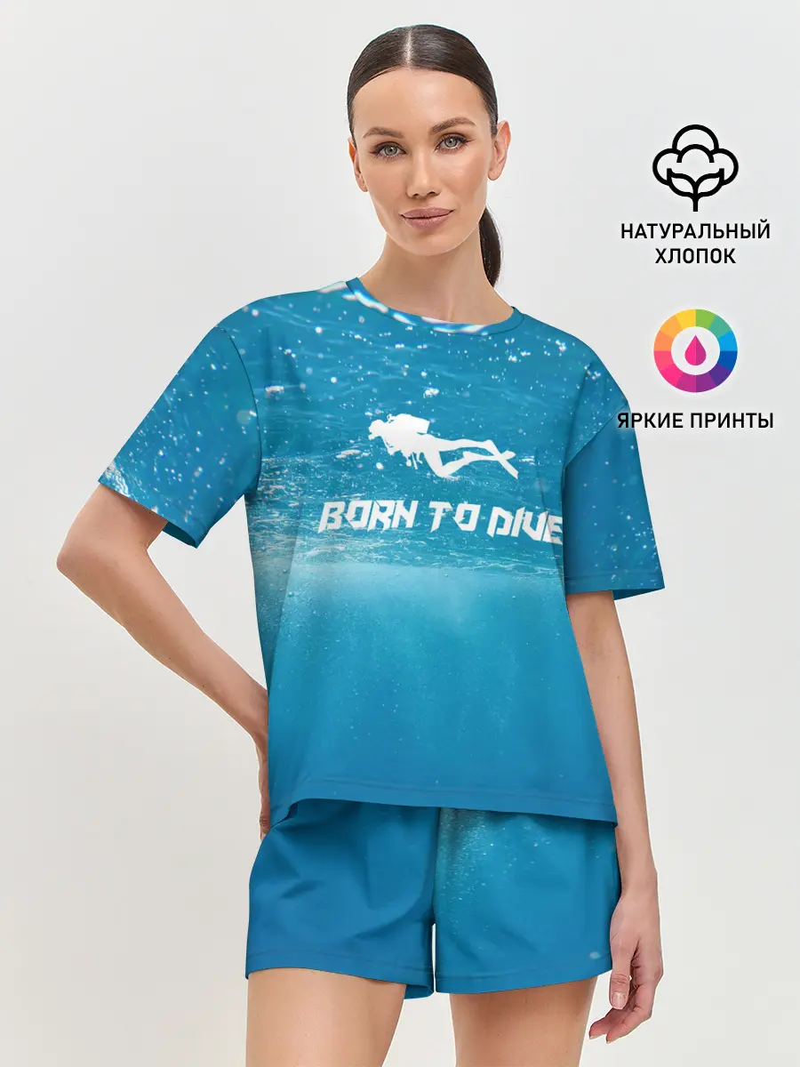 Женская пижама с шортами / дайвинг