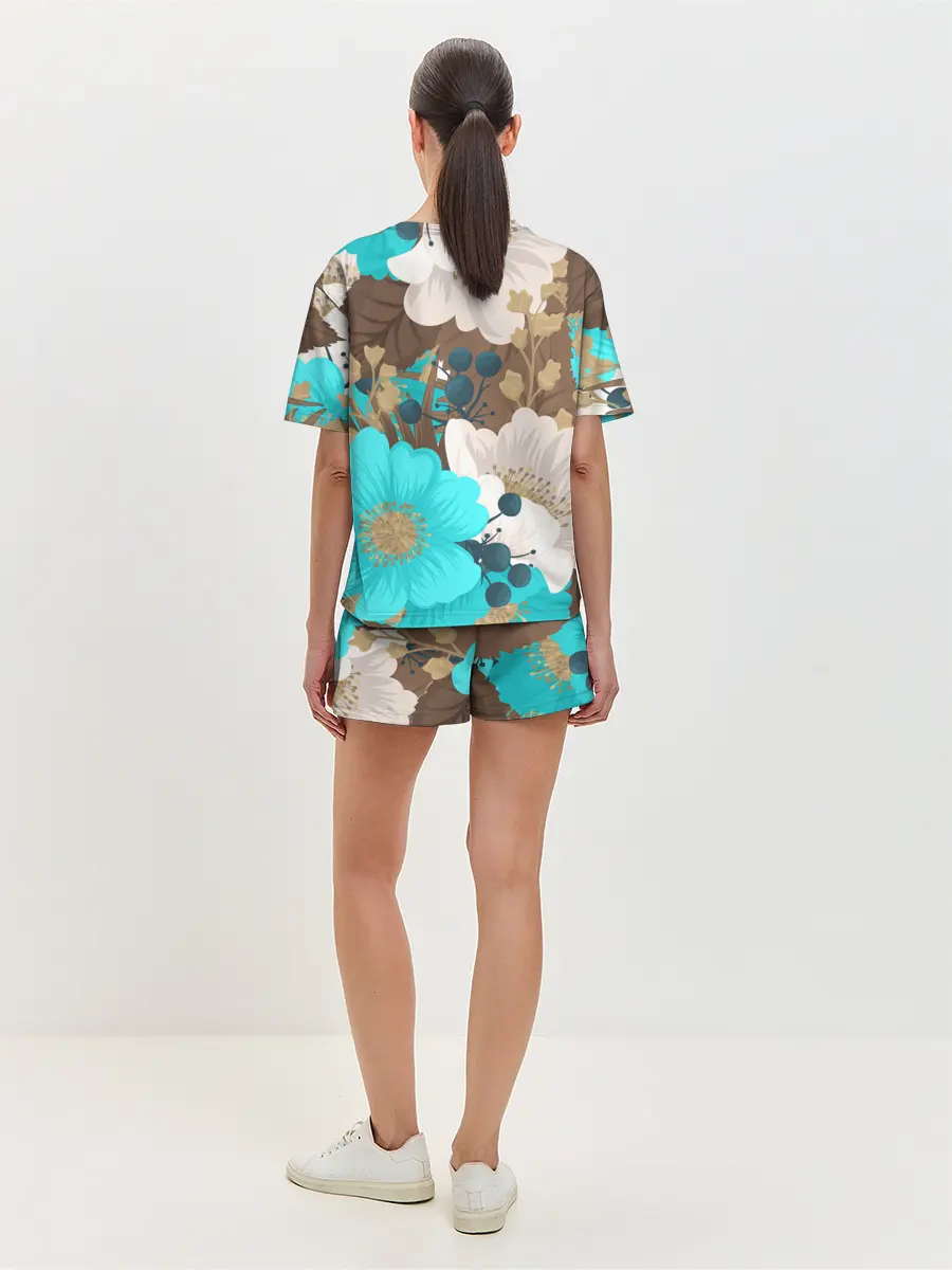 Женская пижама с шортами / Красивые цвеТы