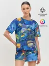 Женская пижама с шортами / Коралловые рыбки