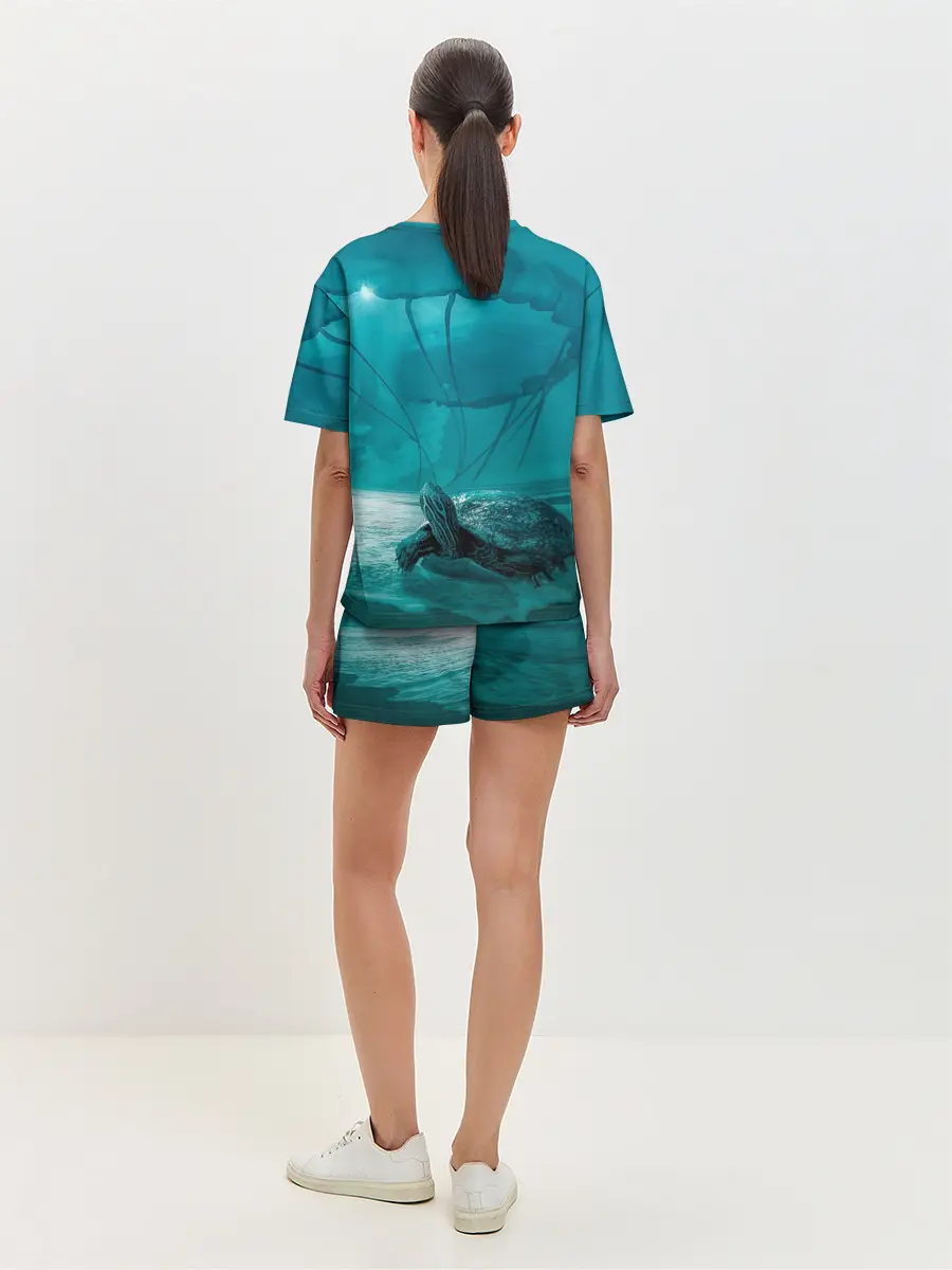 Женская пижама с шортами / Медуза и черепаха