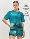 Женская пижама с шортами / Медуза и черепаха