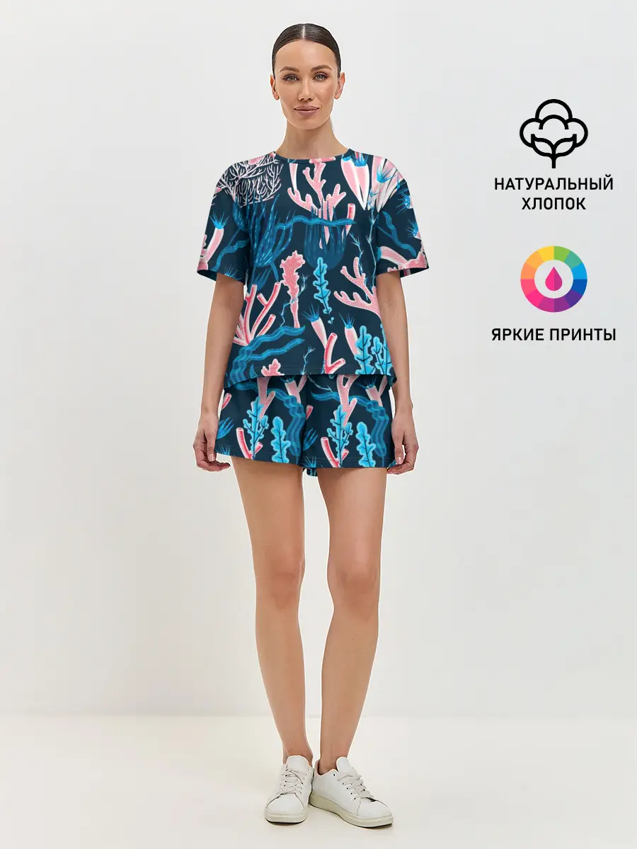 Женская пижама с шортами / Подводный мир