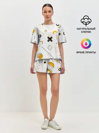 Женская пижама с шортами / Геометрический узор