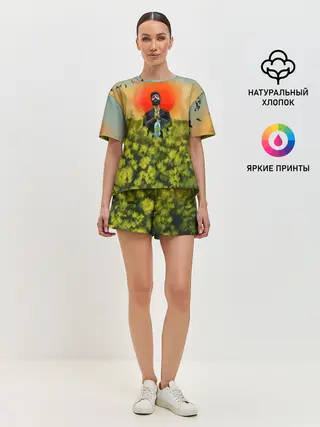 Женская пижама с шортами / Один в поле