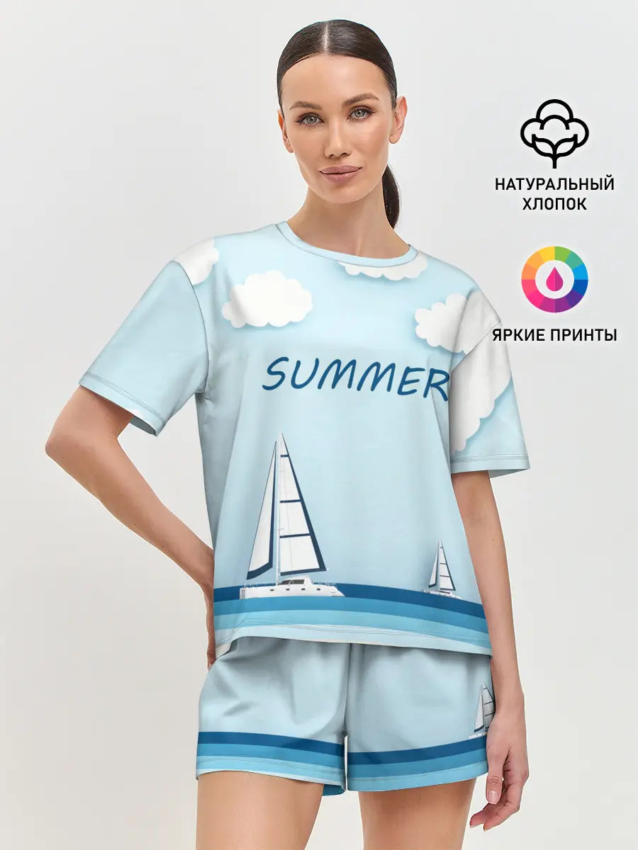 Женская пижама с шортами / ПАРУСНИКИ | SUMMER