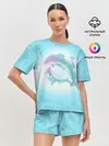 Женская пижама с шортами / Два дельфина