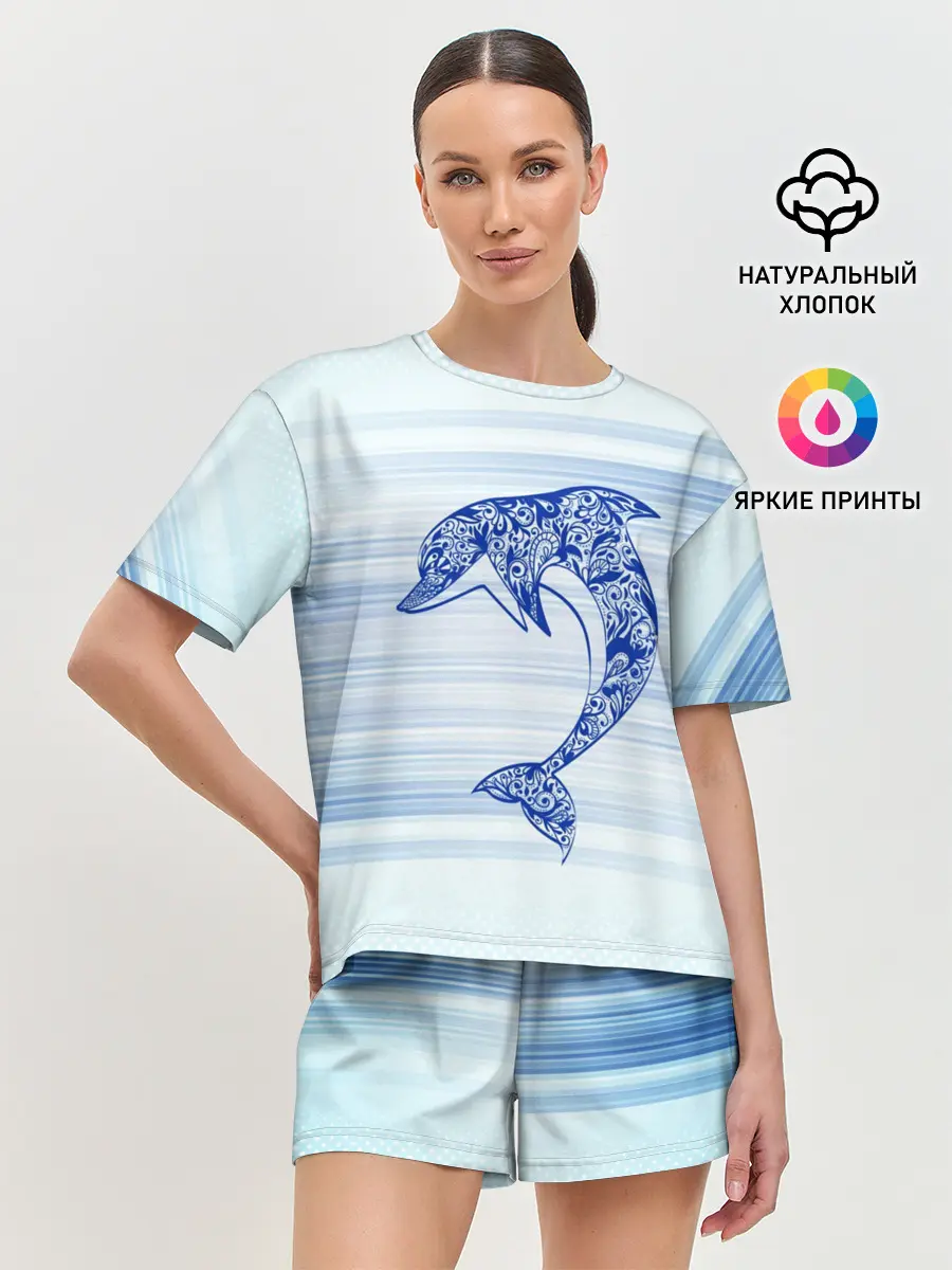 Женская пижама с шортами / Дельфин
