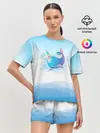 Женская пижама с шортами / Дельфин единорог