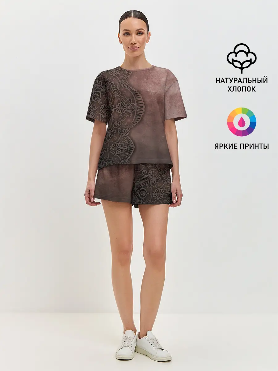 Женская пижама с шортами / Lace, Pattern