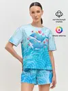 Женская пижама с шортами / Два дельфина