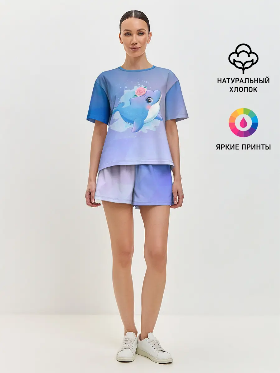 Женская пижама с шортами / Дельфинчик