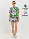 Женская пижама с шортами / Цветы Лавандовые ромашки