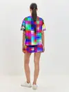 Женская пижама с шортами / РАЗНОЦВЕТНЫЕ ПИКСЕЛИ / КУБЫ