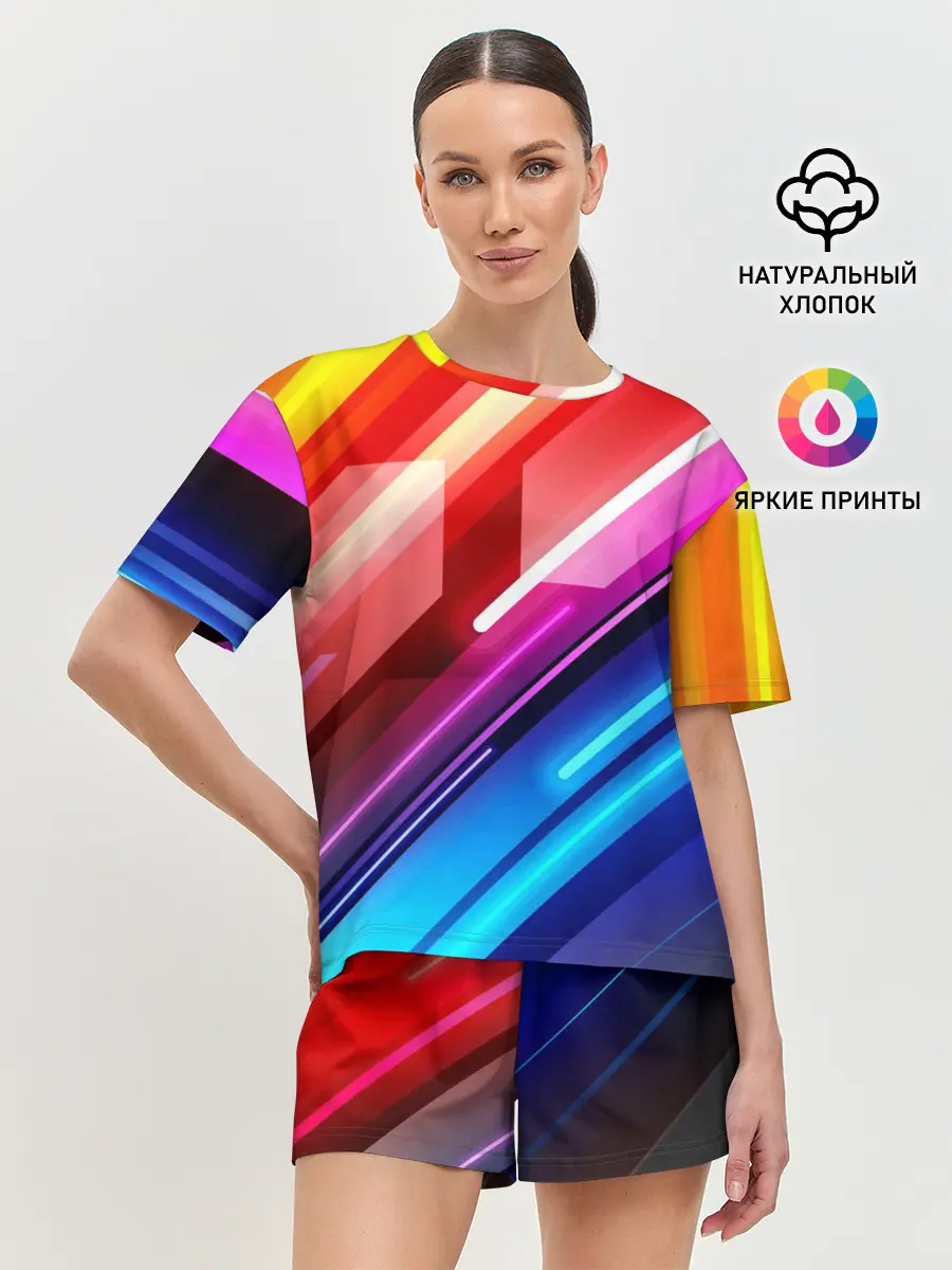 Женская пижама с шортами / НЕОН