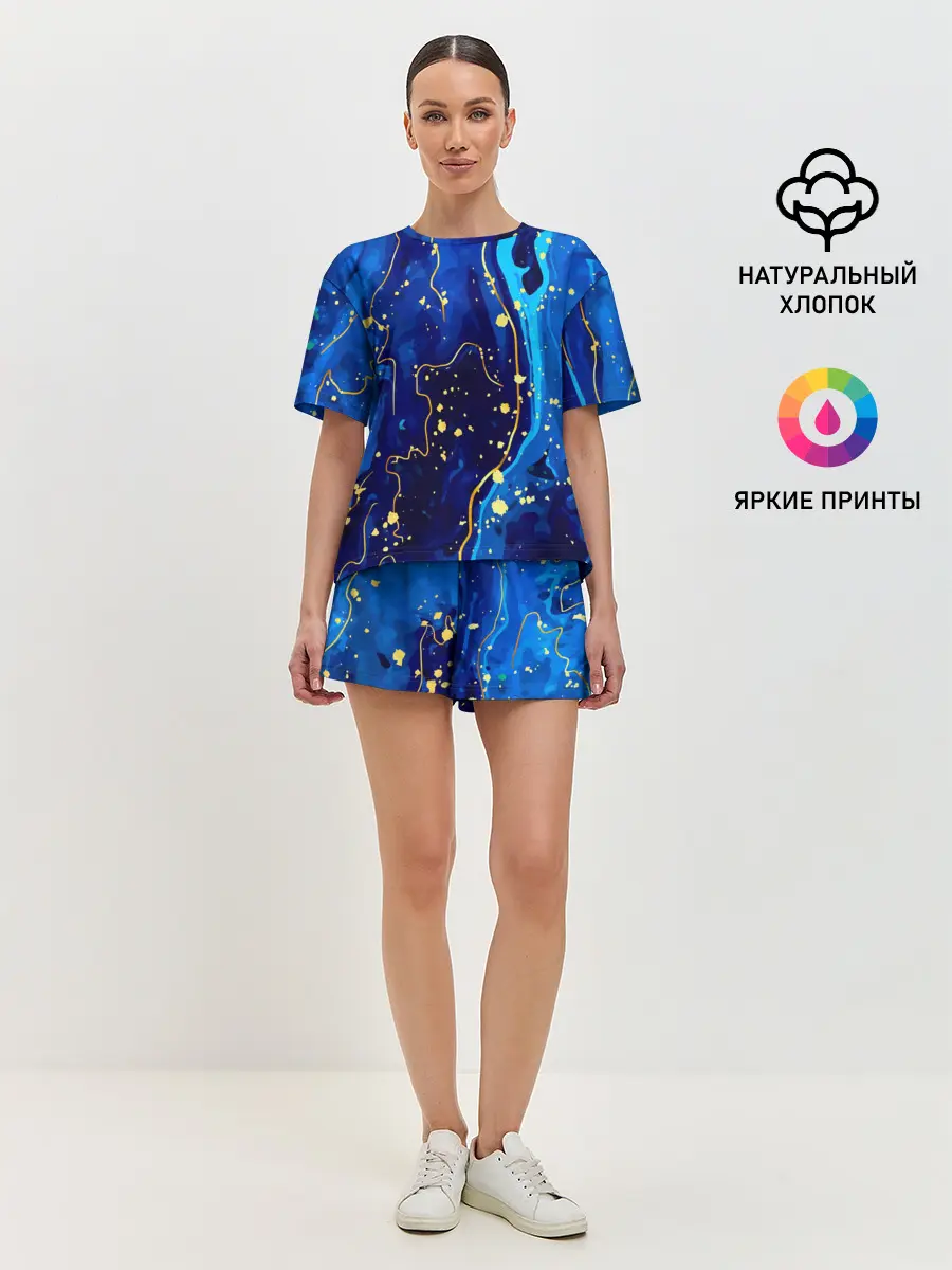 Женская пижама с шортами / СИНИЙ ГРАНИТ