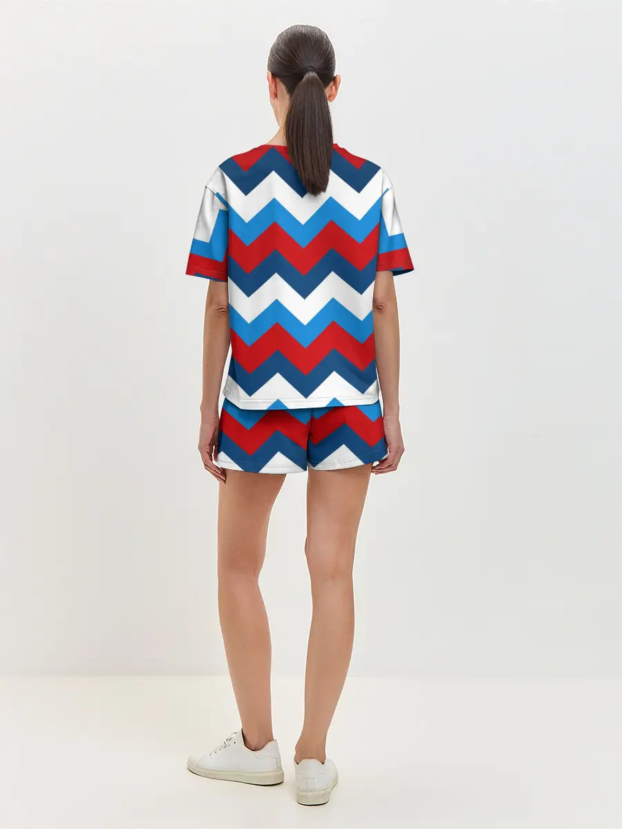 Женская пижама с шортами / Зигзаг