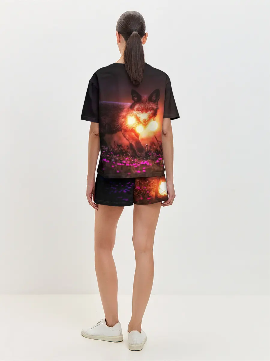 Женская пижама с шортами / Лисица с фонариками