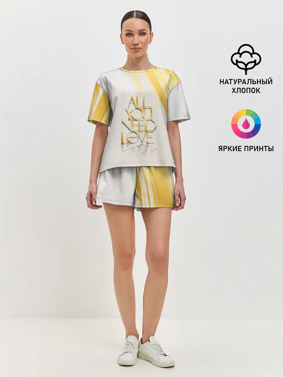 Женская пижама с шортами / я тебя люблю