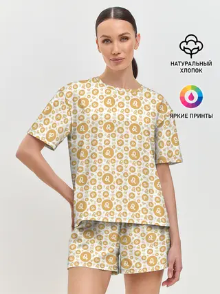 Женская пижама с шортами / Лев
