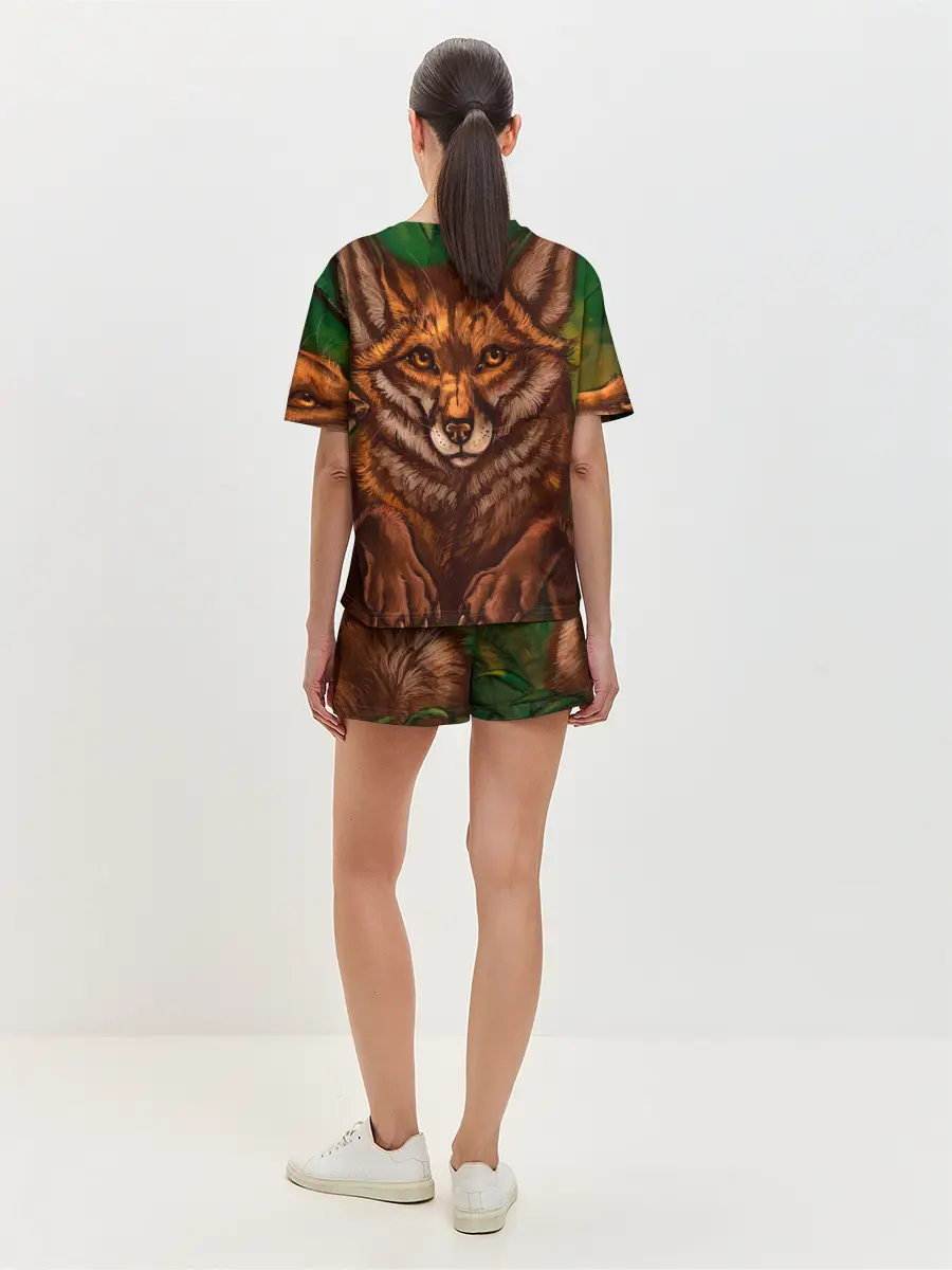 Женская пижама с шортами / Лисы