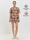 Женская пижама с шортами / Тропический коллаж
