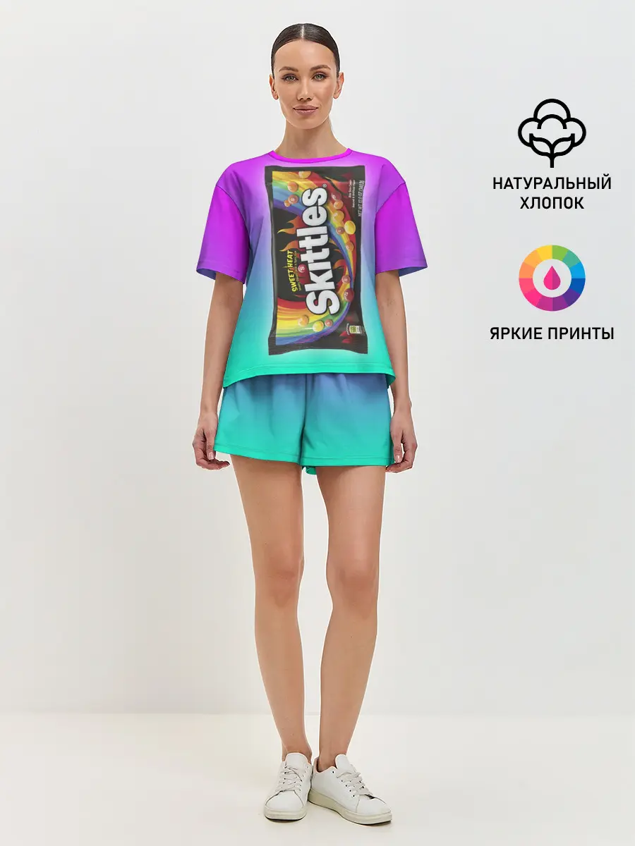 Женская пижама с шортами / Skittles | Черный