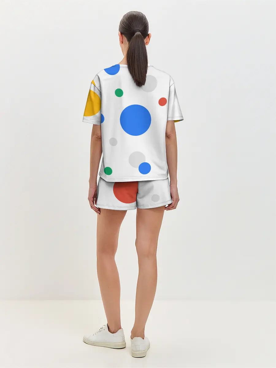 Женская пижама с шортами / Цветной горох