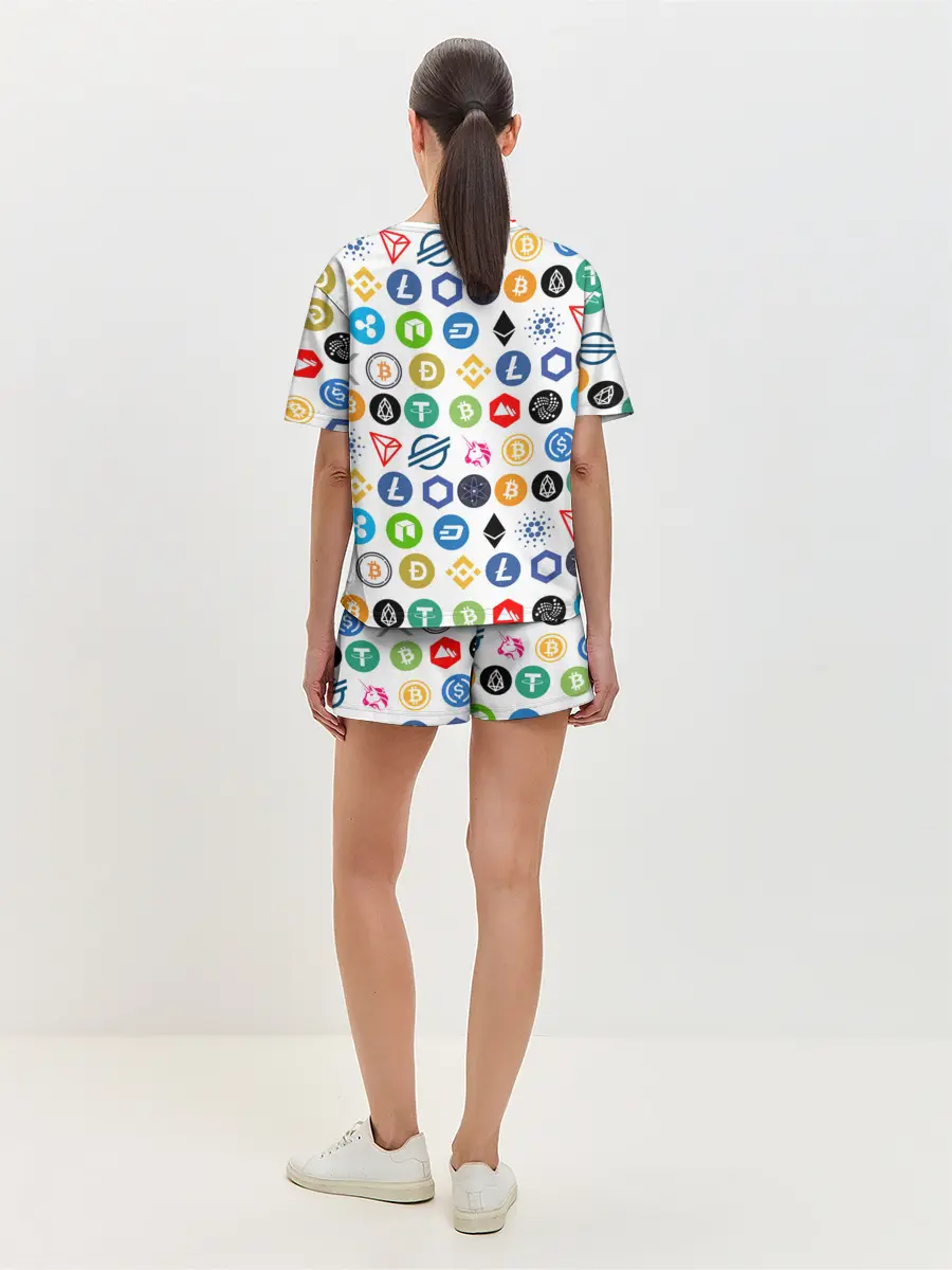 Женская пижама с шортами / BITCOIN PATTERN | БИТКОИН