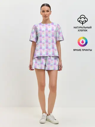 Женская пижама с шортами / Рыбы