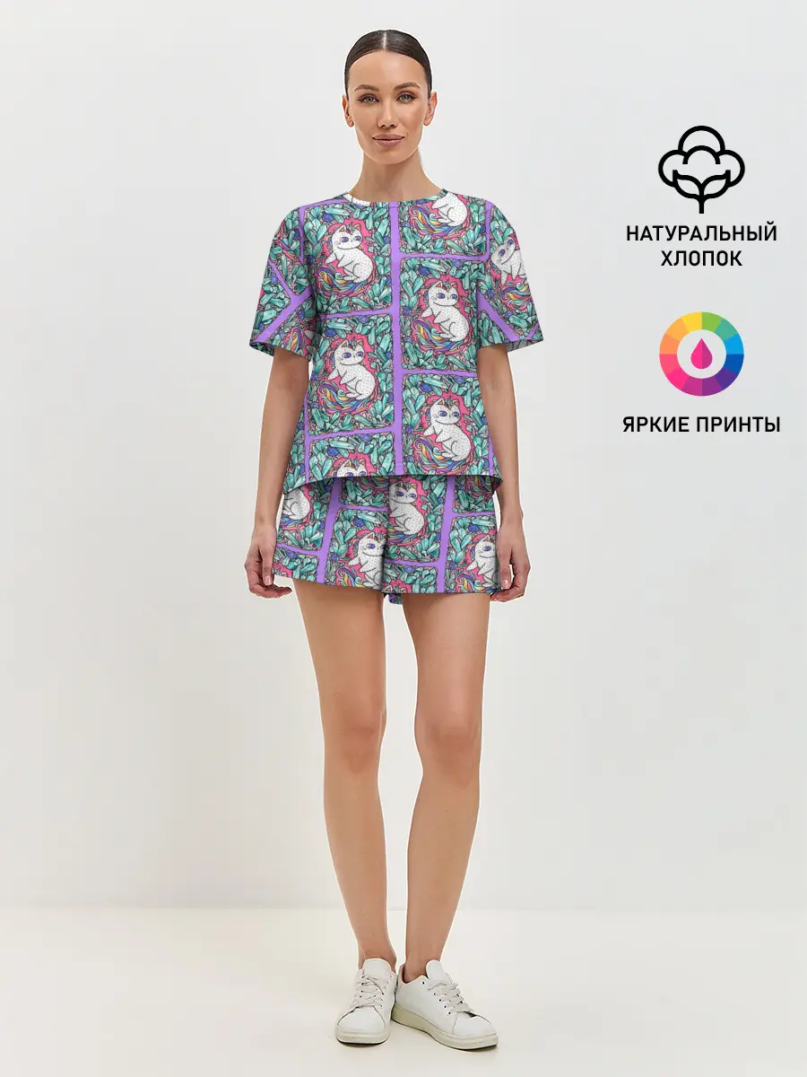 Женская пижама с шортами / Маленькие Единорожки