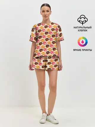 Женская пижама с шортами / Пончики