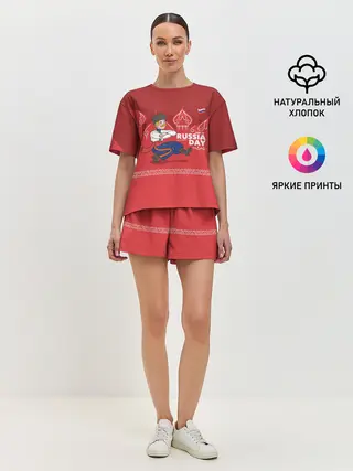 Женская пижама с шортами / День России