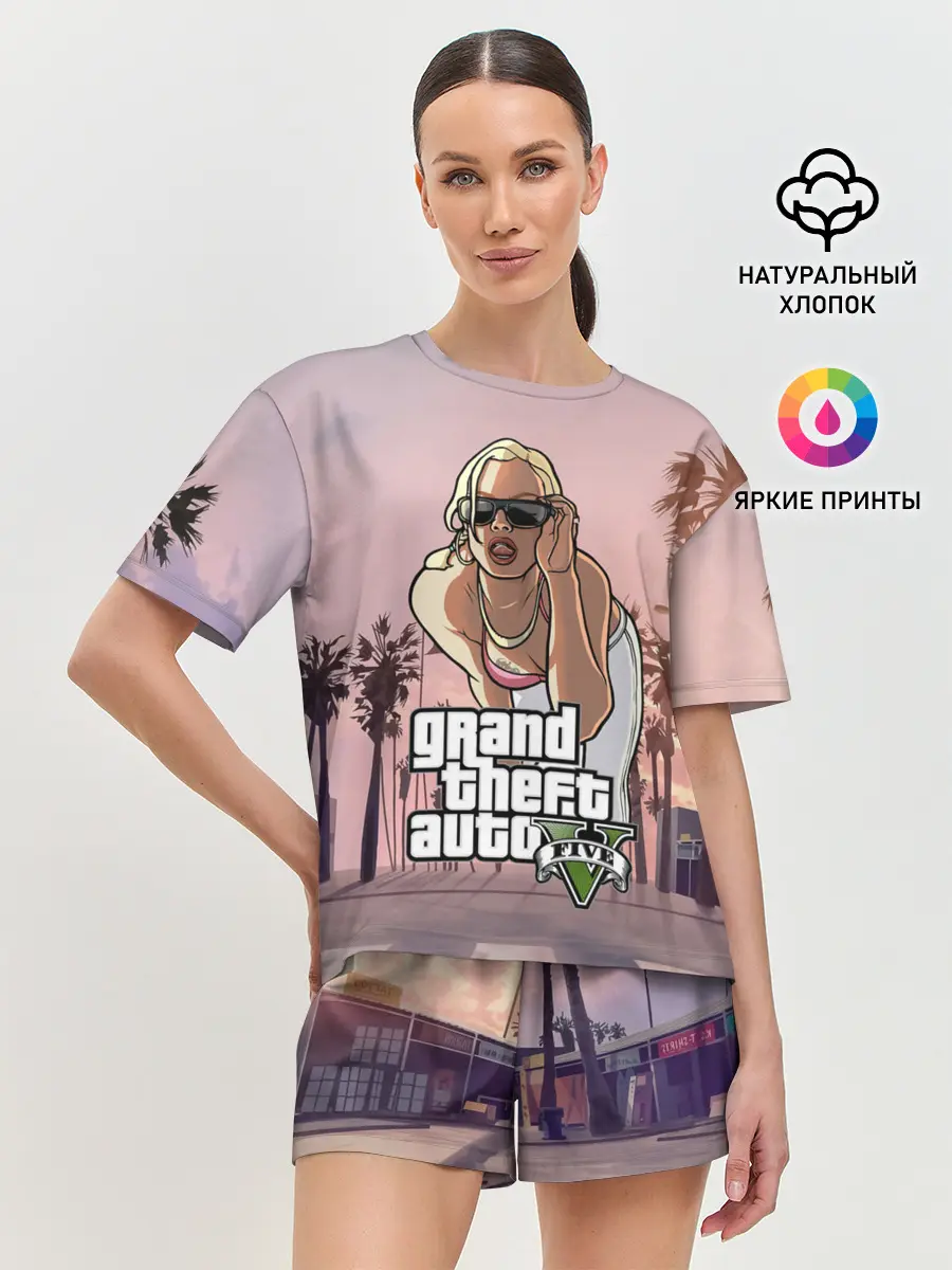 Женская пижама с шортами / Grand Theft Auto V девушка