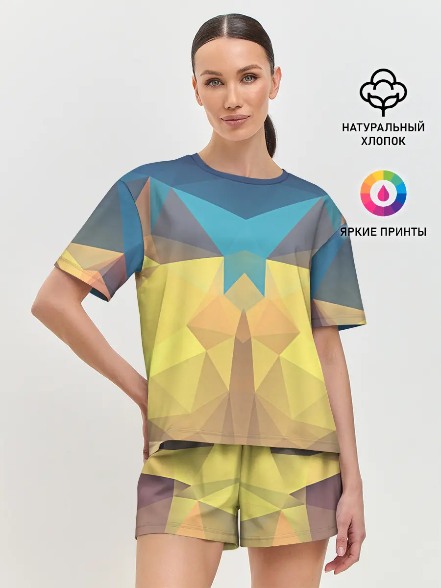 Женская пижама с шортами / Абстрактная Геометрия