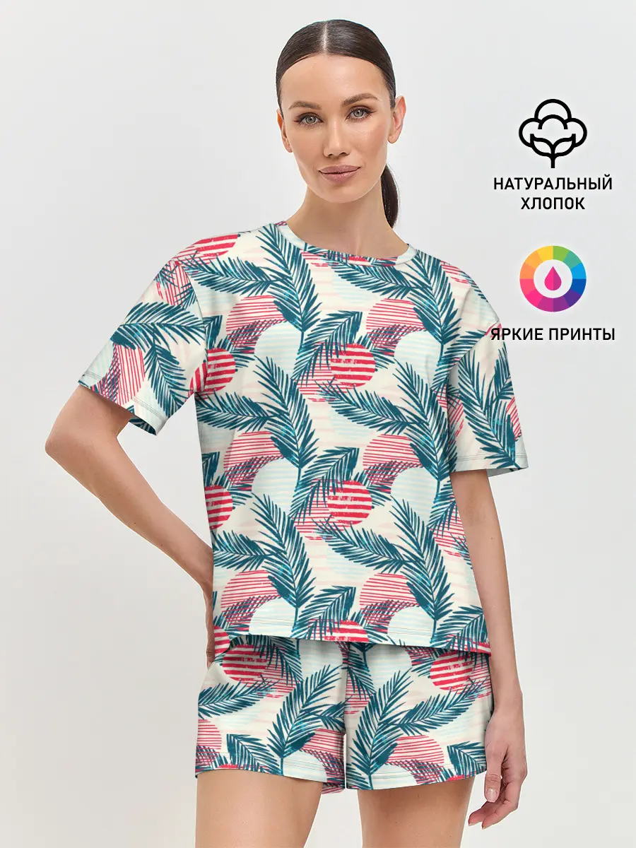 Женская пижама с шортами / Ретро арт