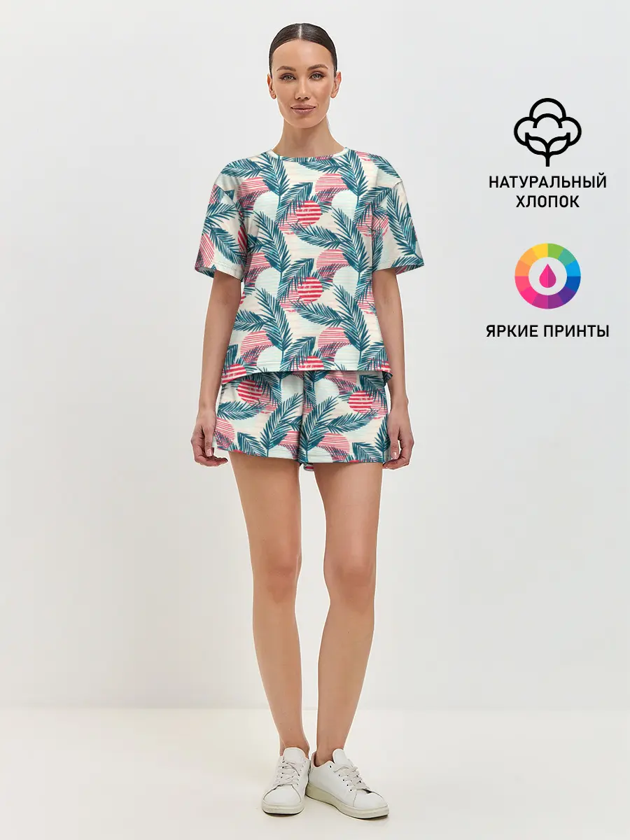 Женская пижама с шортами / Ретро арт