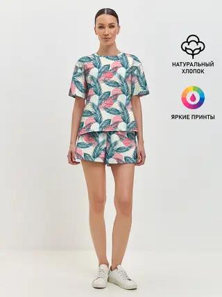 Женская пижама с шортами / Ретро арт