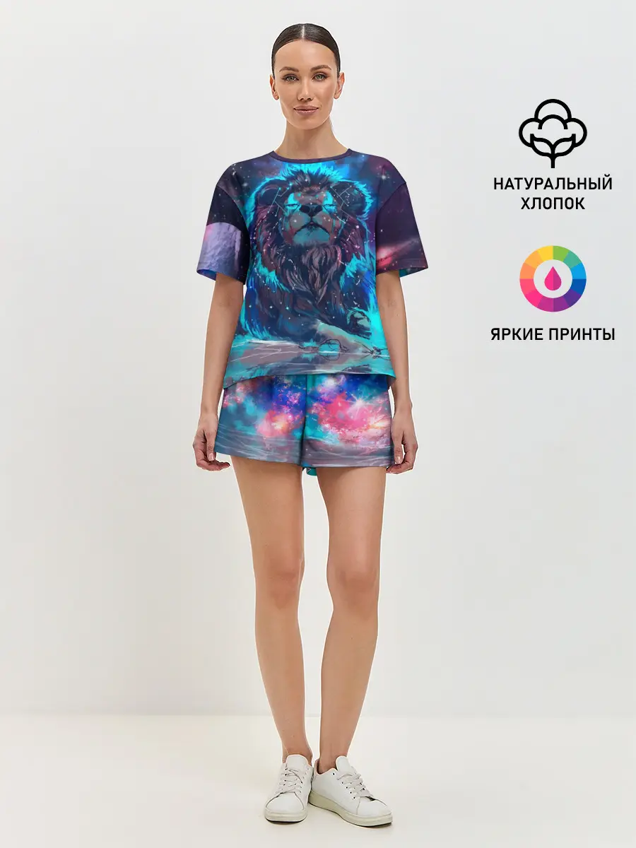 Женская пижама с шортами / Galaxy Lion