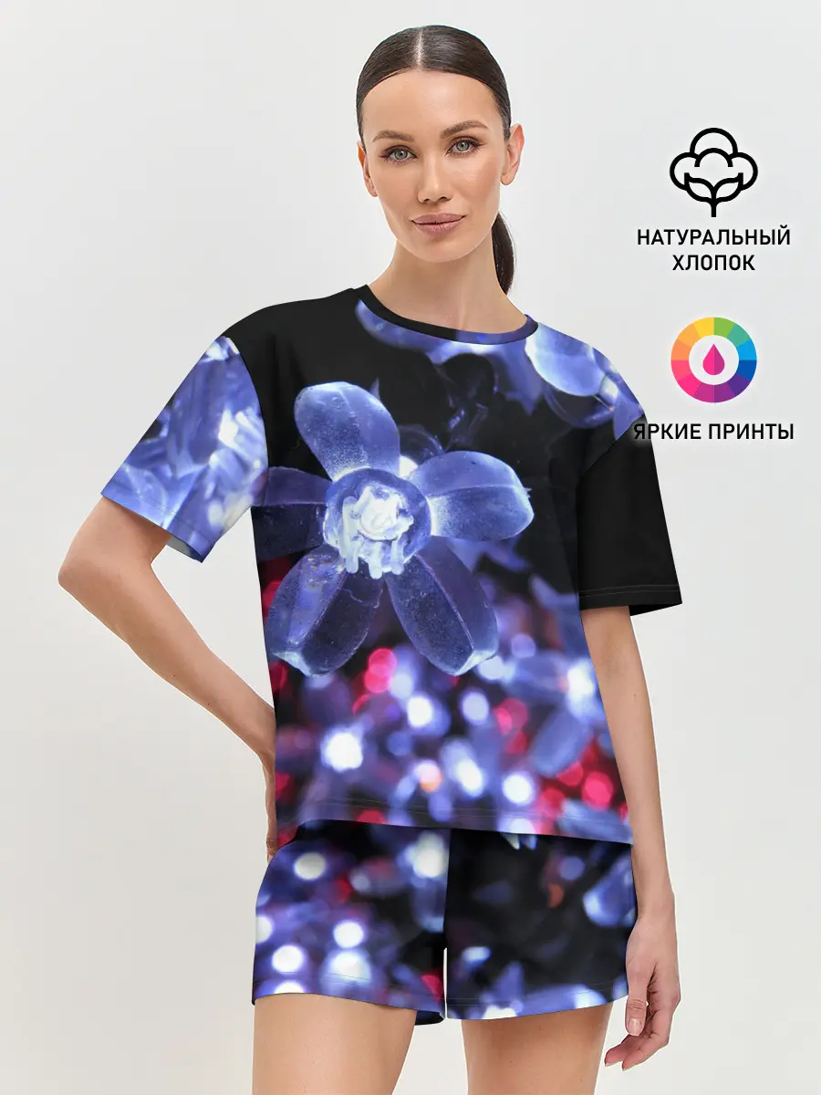 Женская пижама с шортами / Неоновые цвета