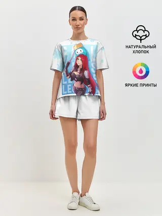 Женская пижама с шортами / Fall guys x league of legands