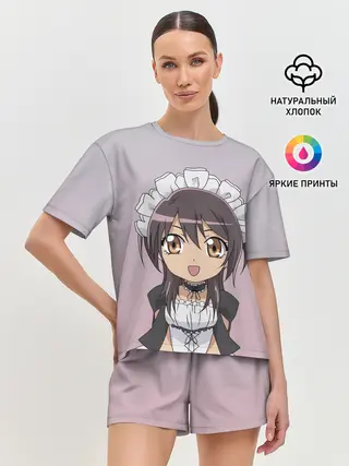 Женская пижама с шортами / аимешная горничная