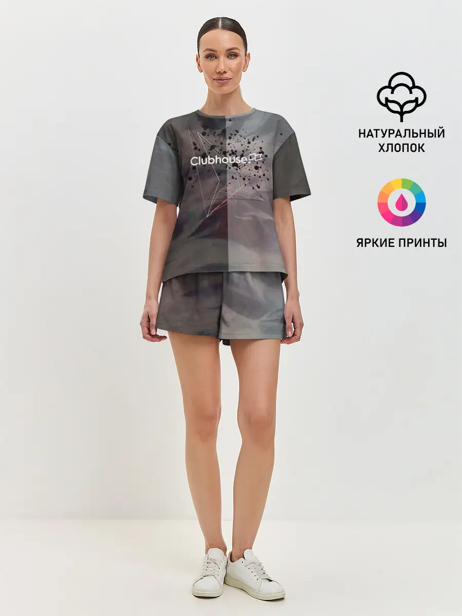 Женская пижама с шортами / Clubhouse | Клабхаус лого бразги