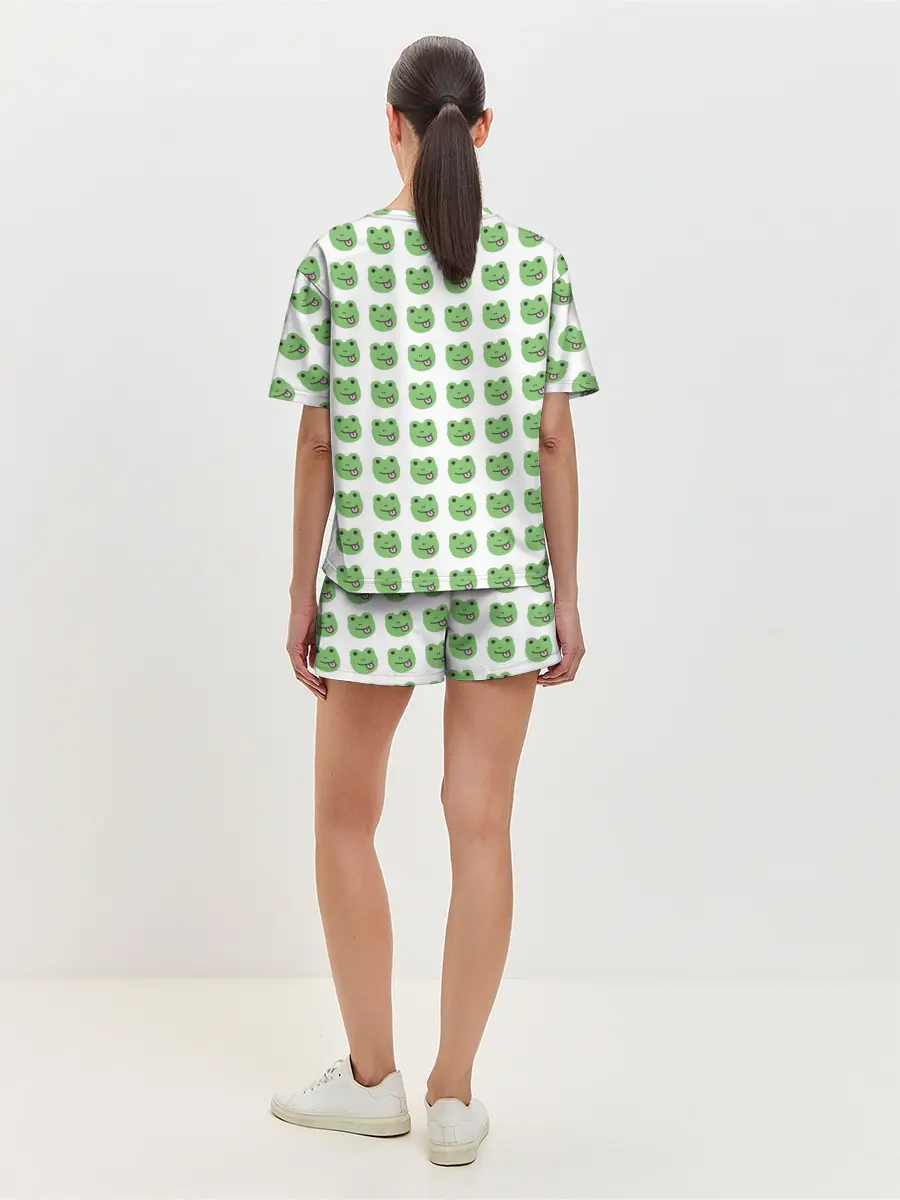 Женская пижама с шортами / лягушки