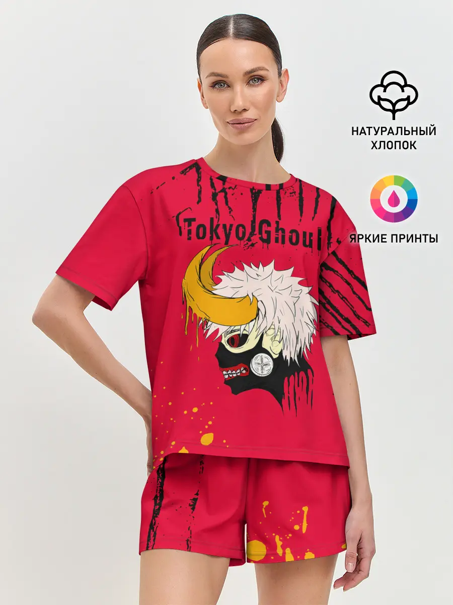 Женская пижама с шортами / Токийский гуль рогатый