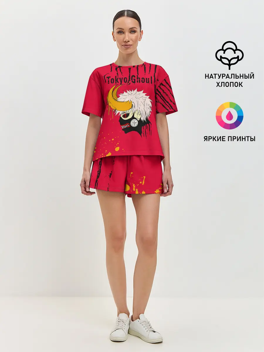 Женская пижама с шортами / Токийский гуль рогатый