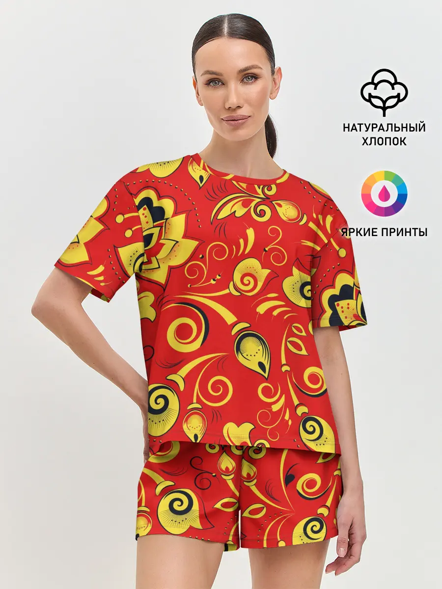 Женская пижама с шортами / ХОХЛОМА